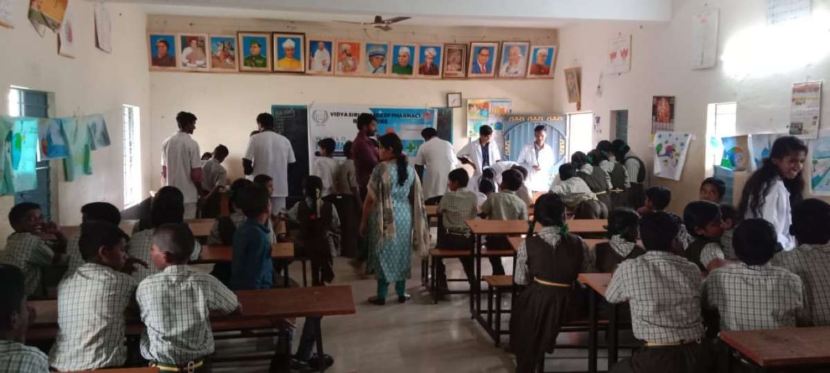 Blood pressure screening by VSCP pharmacy students at school health camp